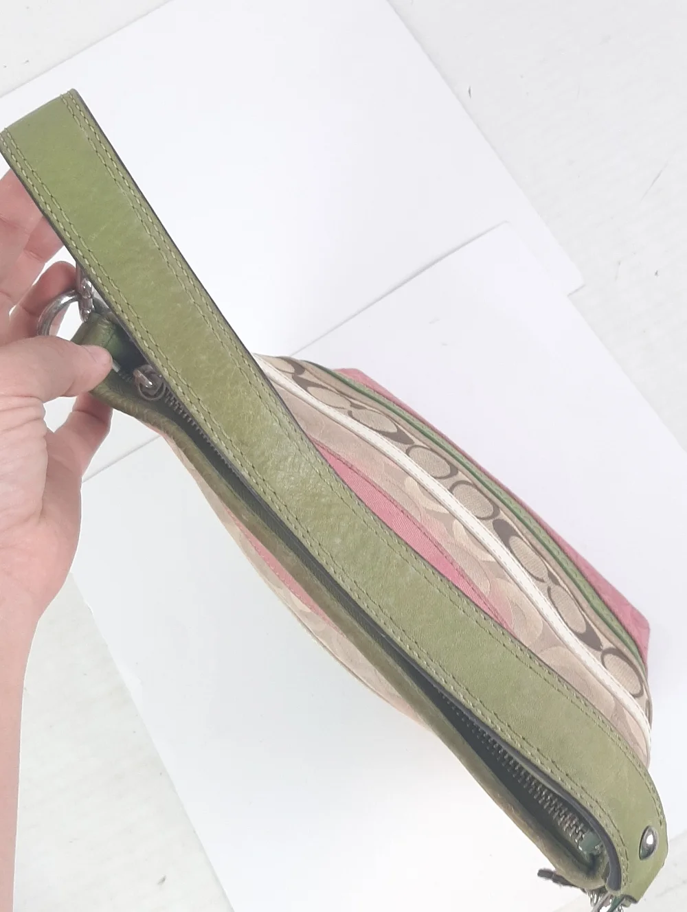 Coach Y2K Bleecker Daisy Patchwork Demi Bag Signature Canvas Pink Green F14725 - Picture 8 of 13